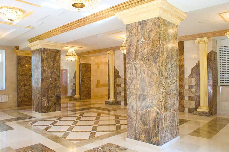 Natural stone imitation brown marble interior decoration